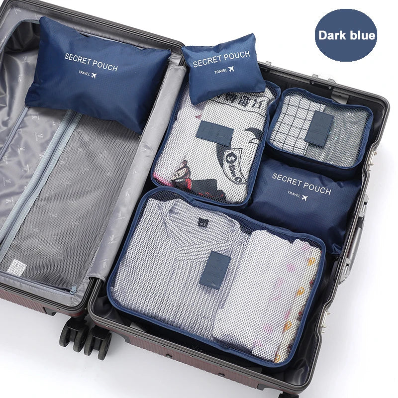 6-Piece Travel Storage Bag Set | Portable Luggage Organizer & Packing Cubes Luxegan