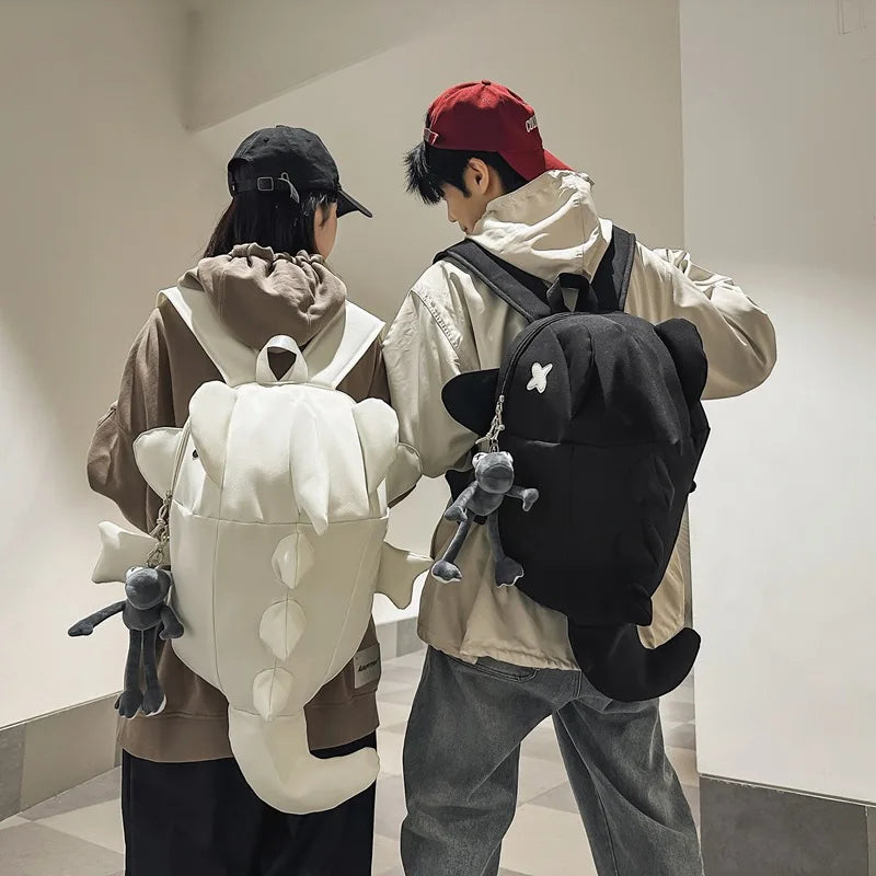 Shark Creative Monster Backpack | Funny Personalized Cartoon Nylon School Bag for Students (Unisex) Luxegan