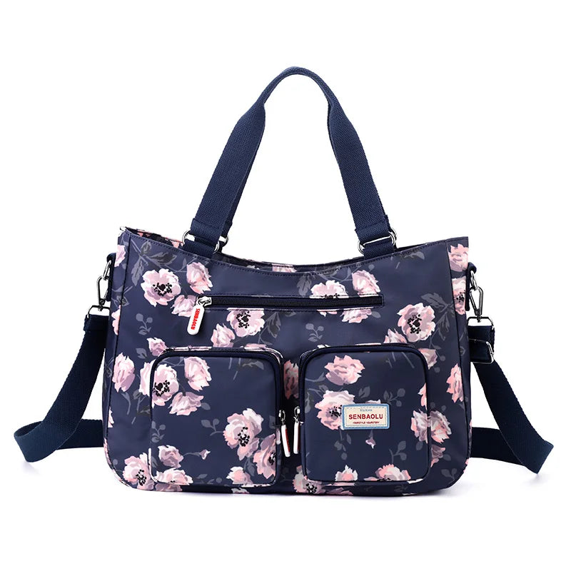 Fashion Floral Pattern Large Capacity Women Handbag | High Quality Fabric Casual Tote & Multi-pocket Shoulder Bag (SAC) Luxegan