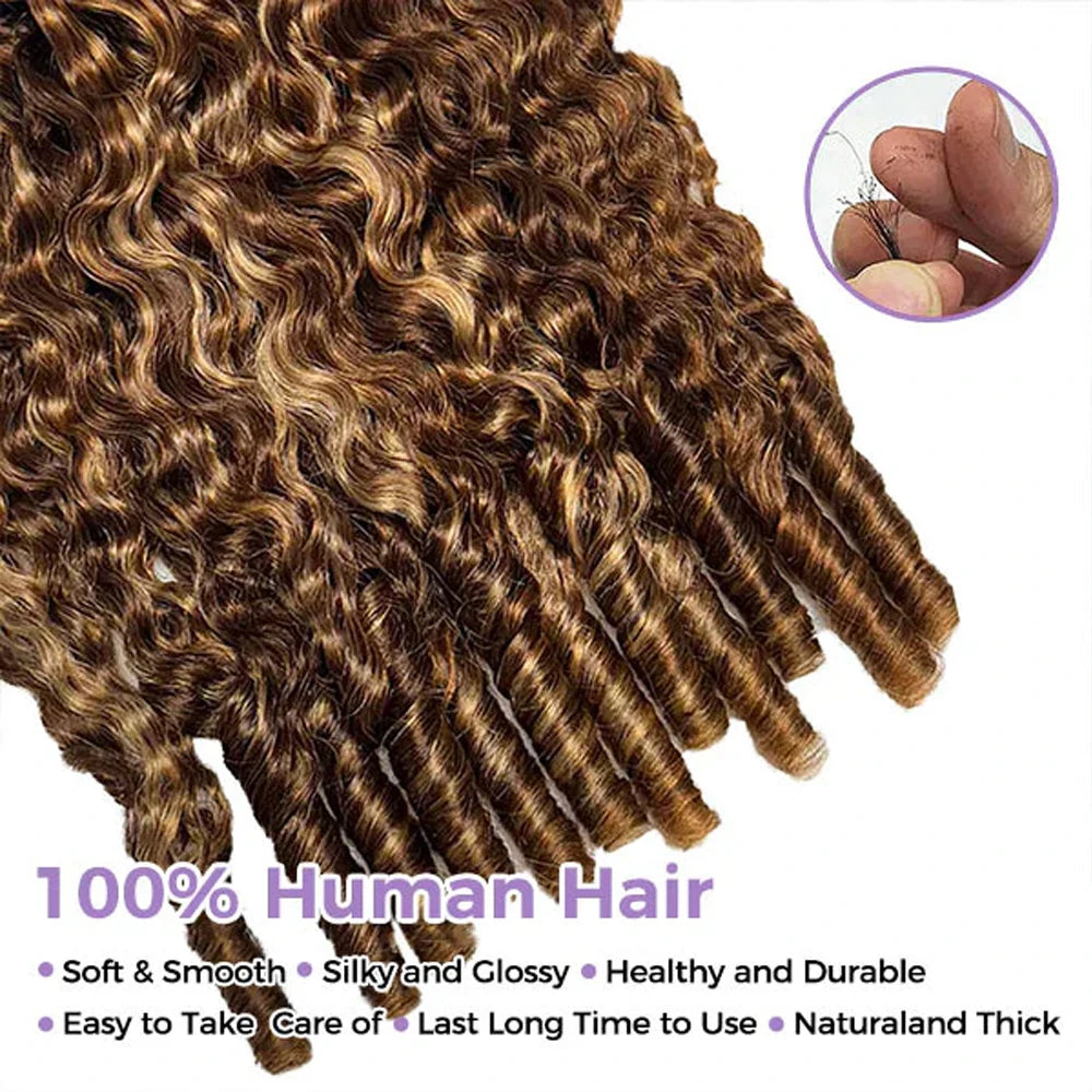 Highlight Miracle Knots Feathered Crochet Human Hair – Burmese Curly 100% Raw Human Hair - view 5