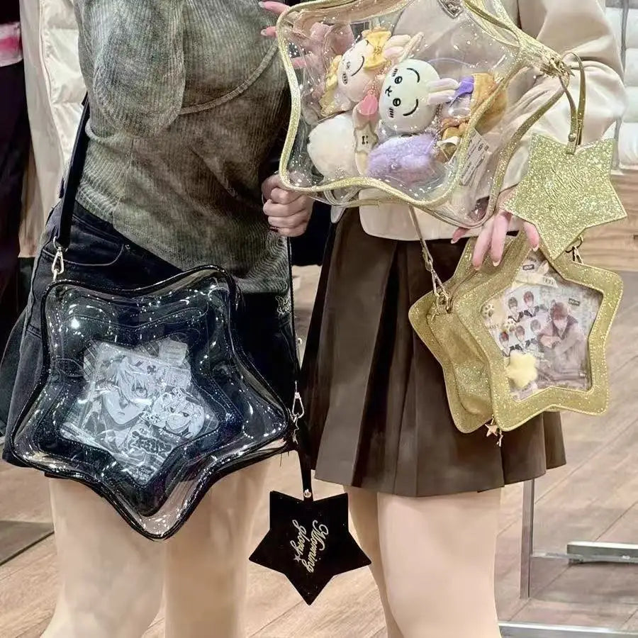 Star Red Crossbody Bags Ita Bag | Women Japanese Transparent Mini Backpacks | Ladies Sweet Cute Mochila Aesthetic Luxegan