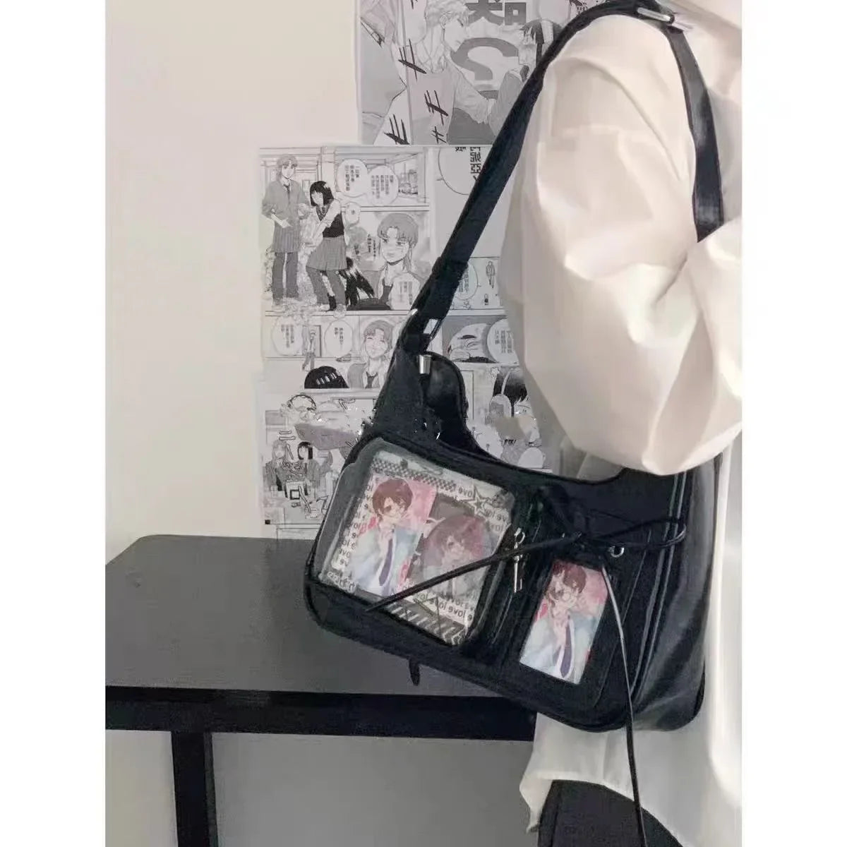 Soft Y2K Harajuku Transparent Ita Bag | Versatile Crossbody Shoulder Bag Luxegan