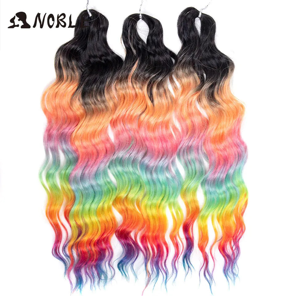 Synthetic Anna Curl Water Wave Crochet Braiding Hair – 24 Inch | 300g | 60 Strands | 88 Ombre & - view 6