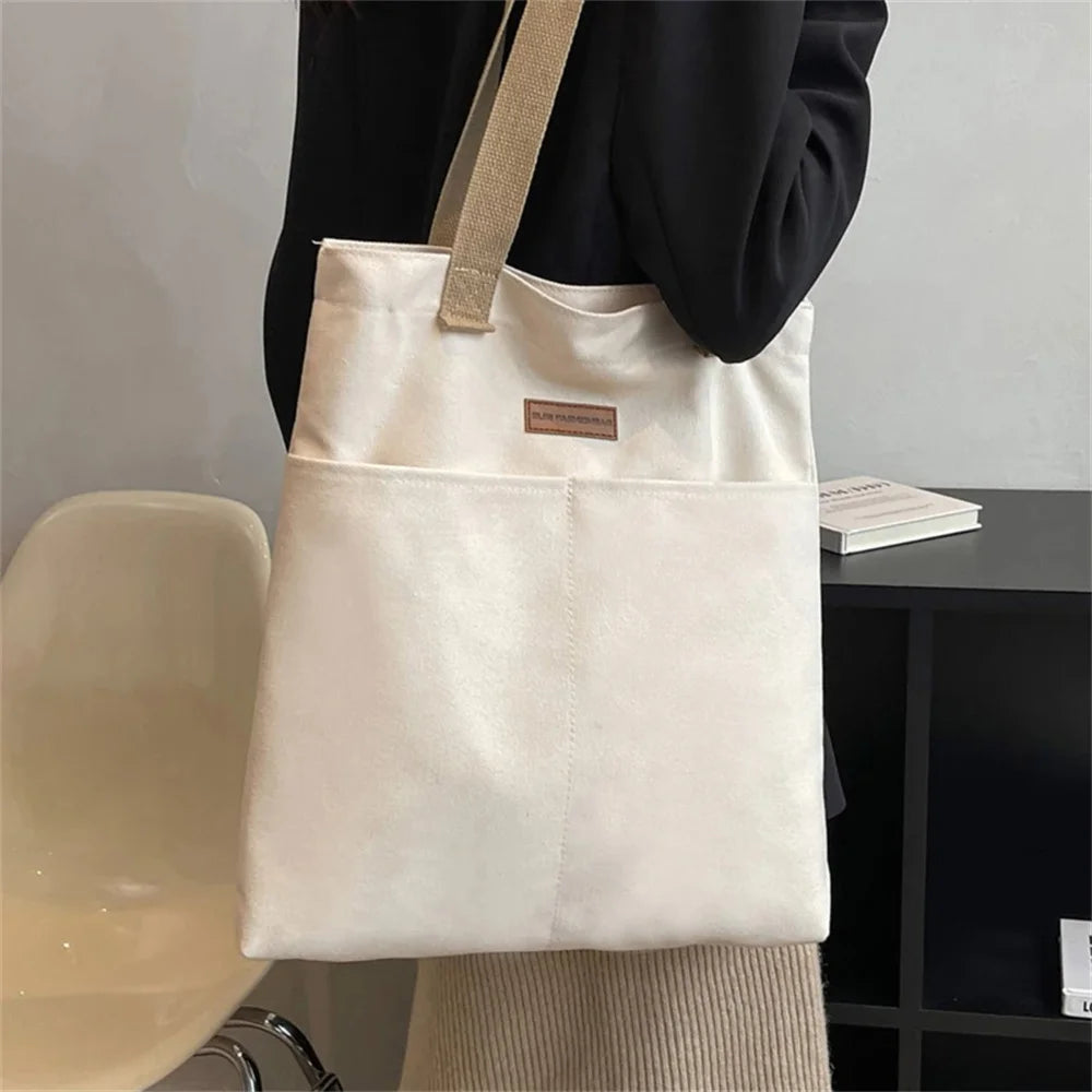 Structured Canvas Commuter Tote | Unisex Large Capacity Handbag Luxegan