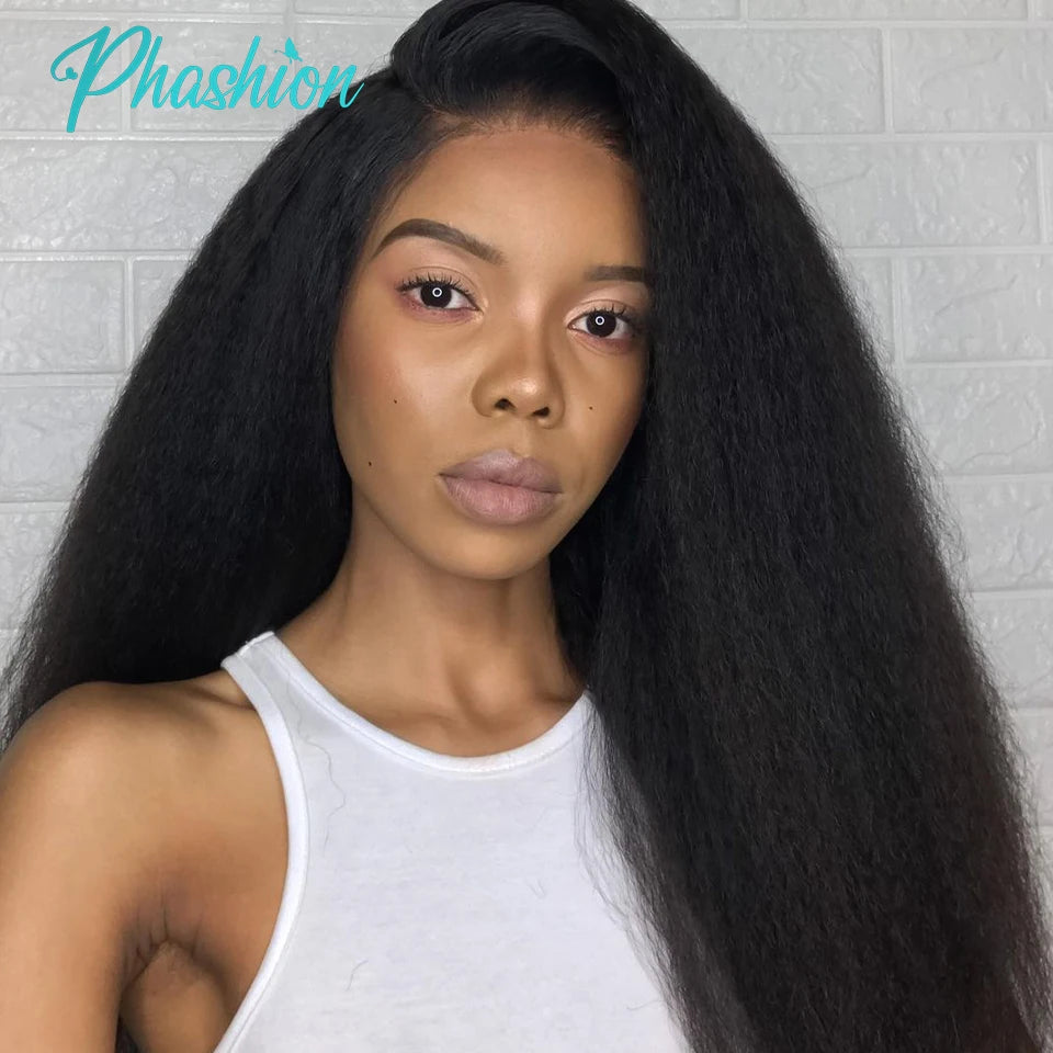 Phashion Kinky Straight Human Hair Bundles 1/3 Pcs/Lot 30 32 Inch 100% Remy Hair Extensions For Black Women Brazilian Weave 10A