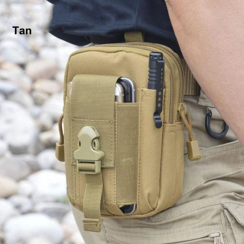 Nylon MOLLE Pouch Tactical Waist Pack Bag | Heavy-Duty Outdoor Phone Pocket Fanny Pack | Premium EDC Tool Bag for Outdoor Sports | Lightweight Utility Belt Pack for Running & Hiking Luxegan