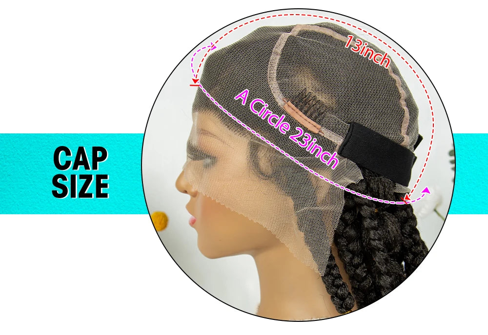  KIMA 40" Jumbo Knotless Box Cornrows Wig | Full Lace Bubble Braids Luxegan