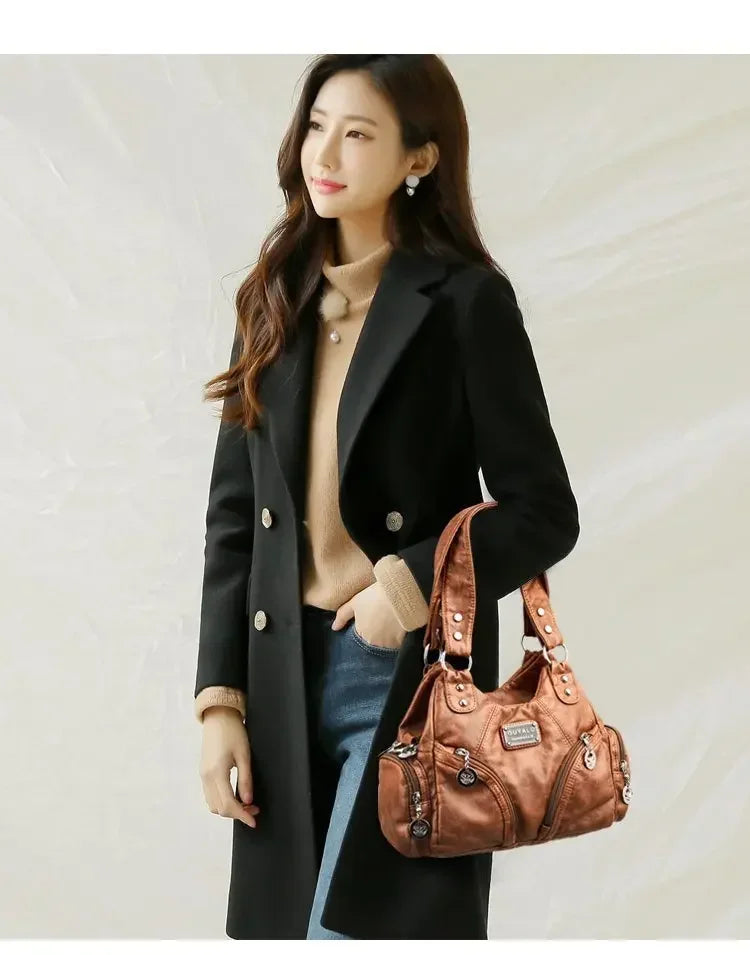 Luxury Structured Square Crossbody | Hard PU Leather Shoulder Bag Luxegan