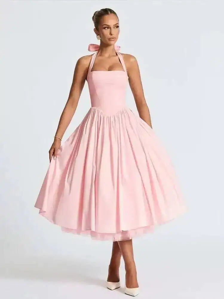Townlike Bow Backless Sexy Party Dress Women Mini 2025 Spring Summer Dress Waist Wrap A-line Ball Gown Dresses