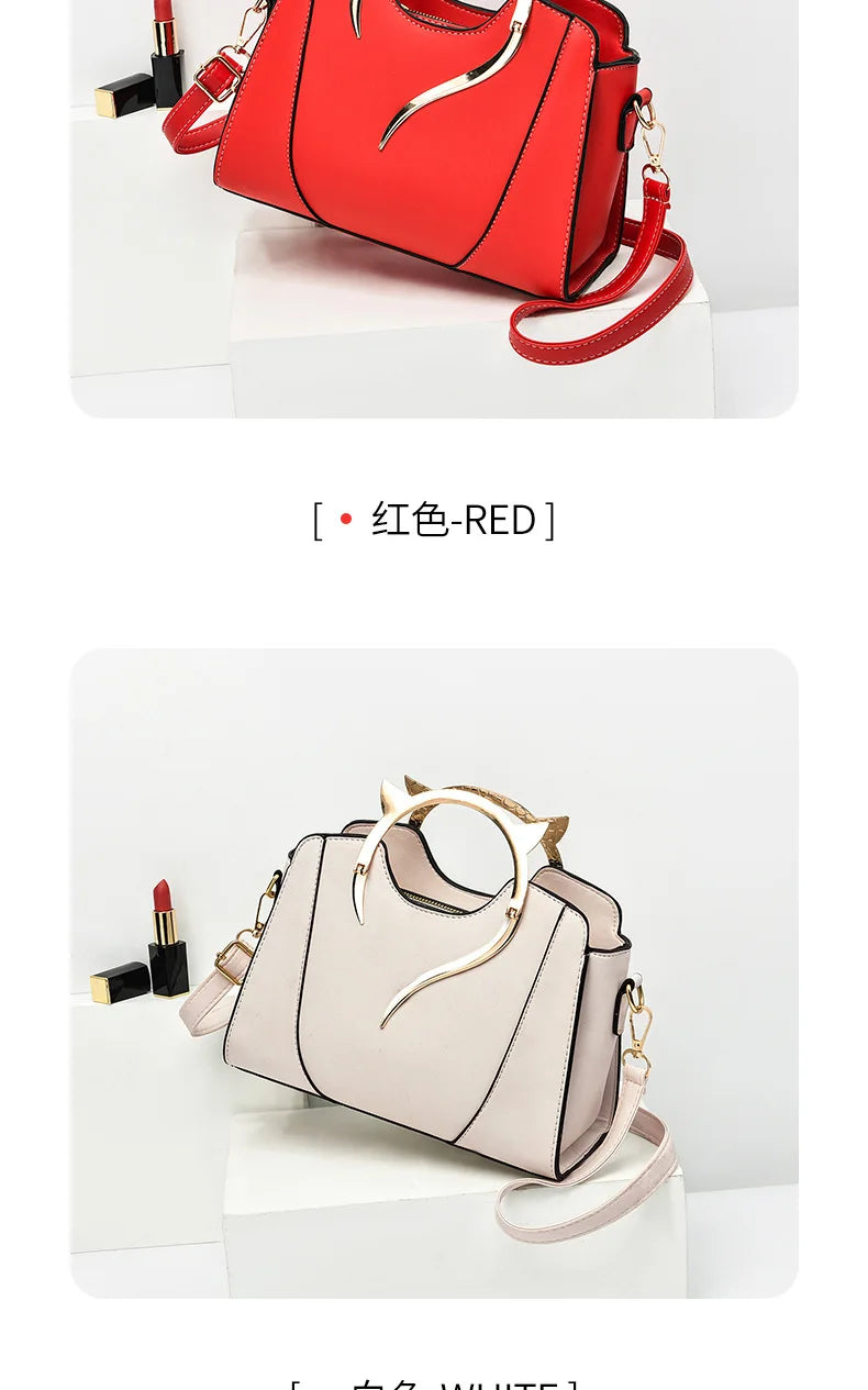 New Arrival Leather Women's Shoulder Bag | Solid Color Crossbody Small Square Bag & Zipper Phone Purse Luxegan