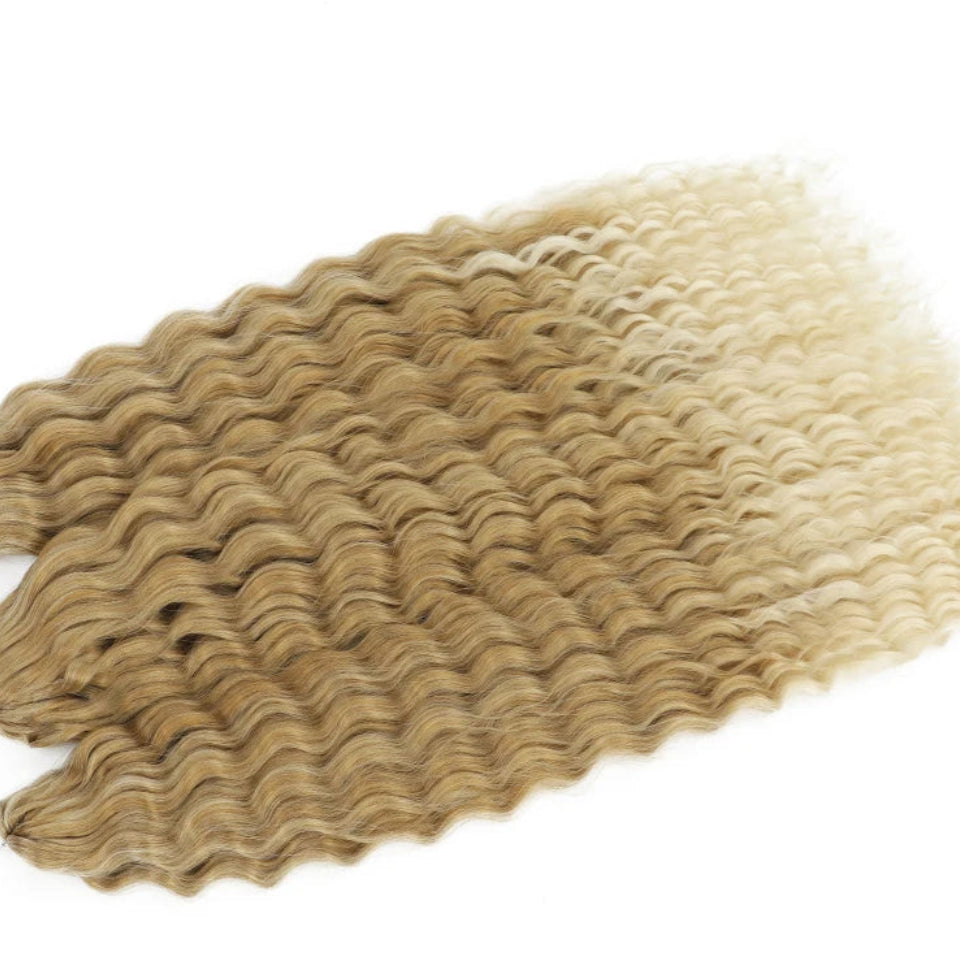 Ariel Curl Water Wave Twist Crochet Hair Extensions | Synthetic Ombre Braiding Hair 22-30 Inch - view 34