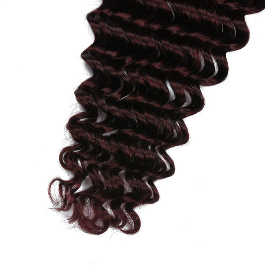 Deep Wave 100% Brazilian Remy Human Hair Bulk for Boho Braids | 99J No Weft Deep Curly Braiding - view 2