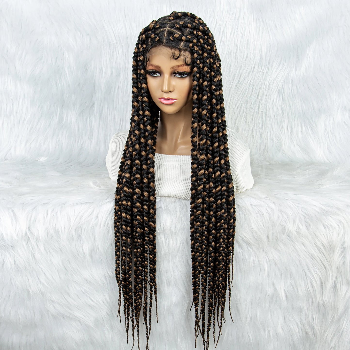 KIMA Colorful Braided Wig | Full Lace | Butterfly Locs & Dreadlocks Options Luxegan