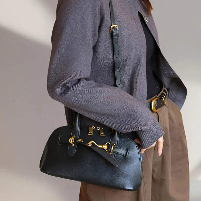 Luxury Designer Women's Bag | Genuine Leather Vintage Handbag & Cowhide Crossbody Luxegan