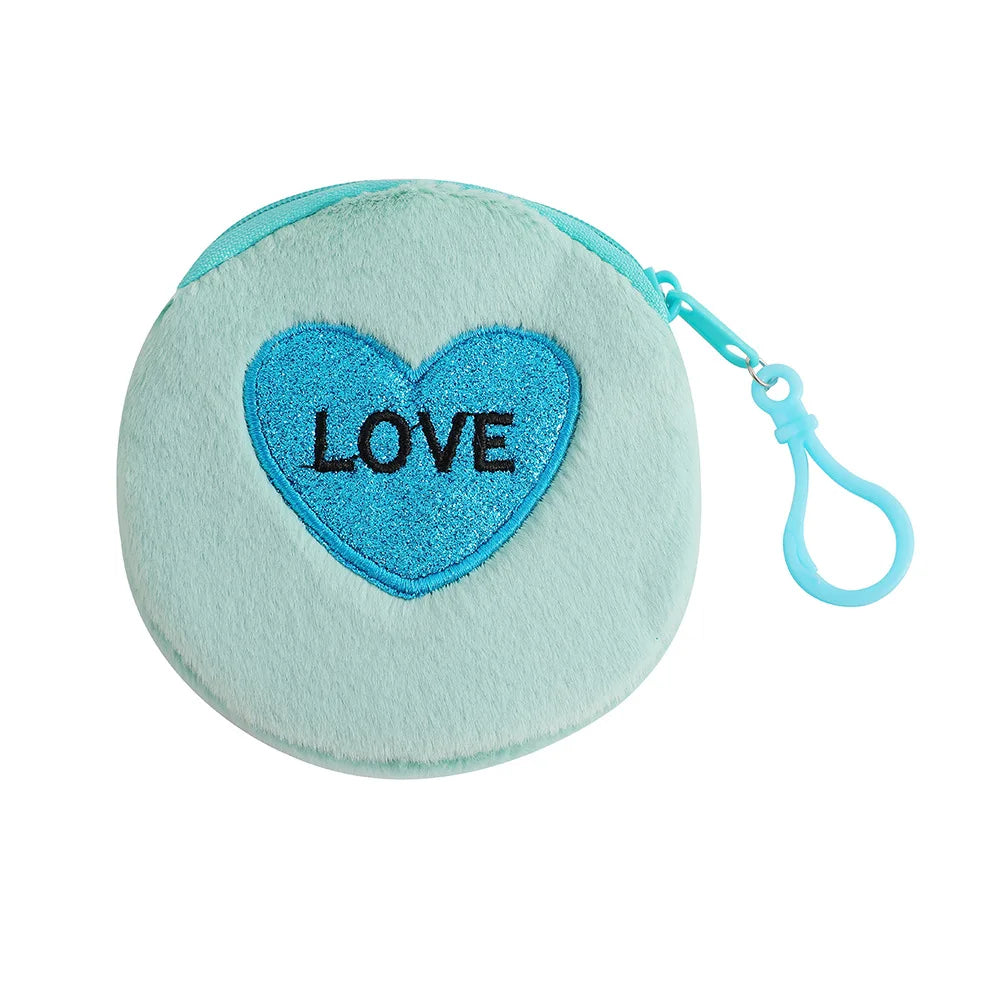 Mini Polyester Round Love Coin Purse | Valentine's Day Gift Keyring Wallet Luxegan