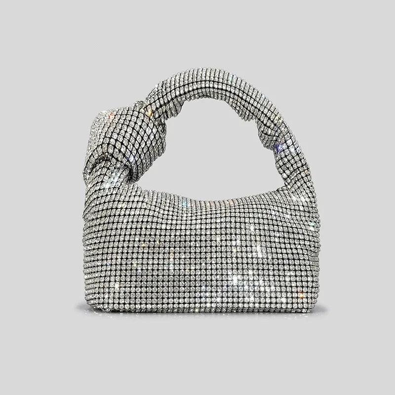 Handle Rhinestones Knot Evening Bag | Crystal Top Handle Bag & Luxury Designer Tote Luxegan