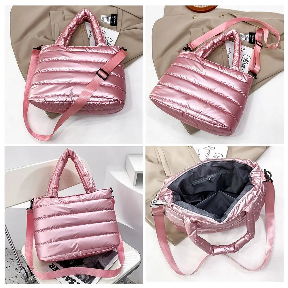 Puffer Tote Bag | Quilted Puffy Handbag & Crossbody Luxegan