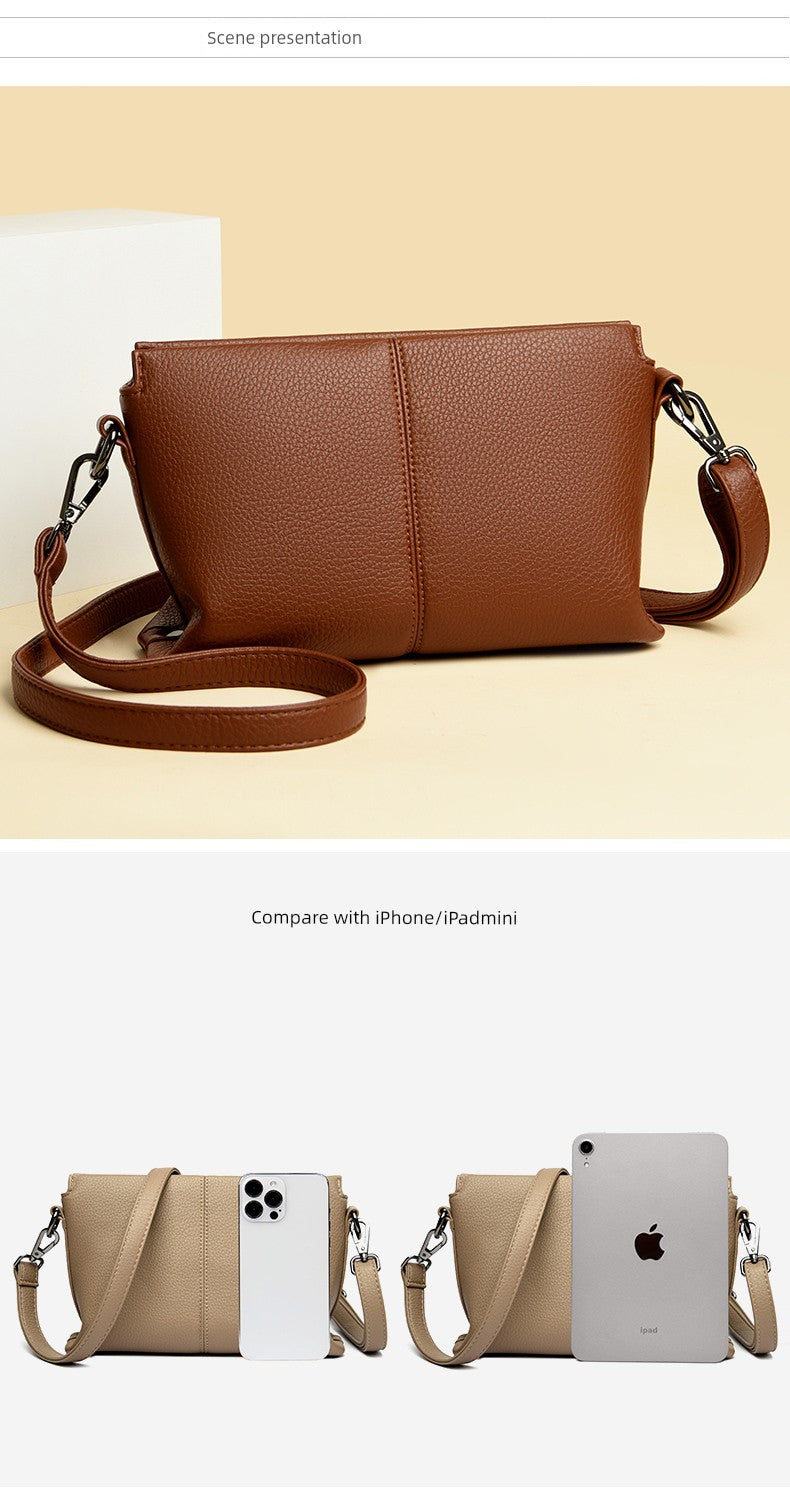 Western Style Soft Leather Women's Crossbody Bag | Fashion Small Square Shoulder Bag (Commuting & Casual Handbag) Luxegan