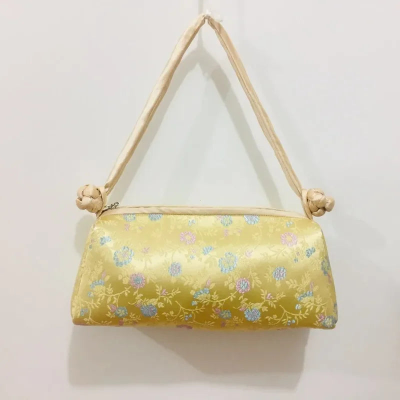 Vintage Cotton Shell Bag | Fringe & Crane Embroidery Chain Crossbody Luxegan