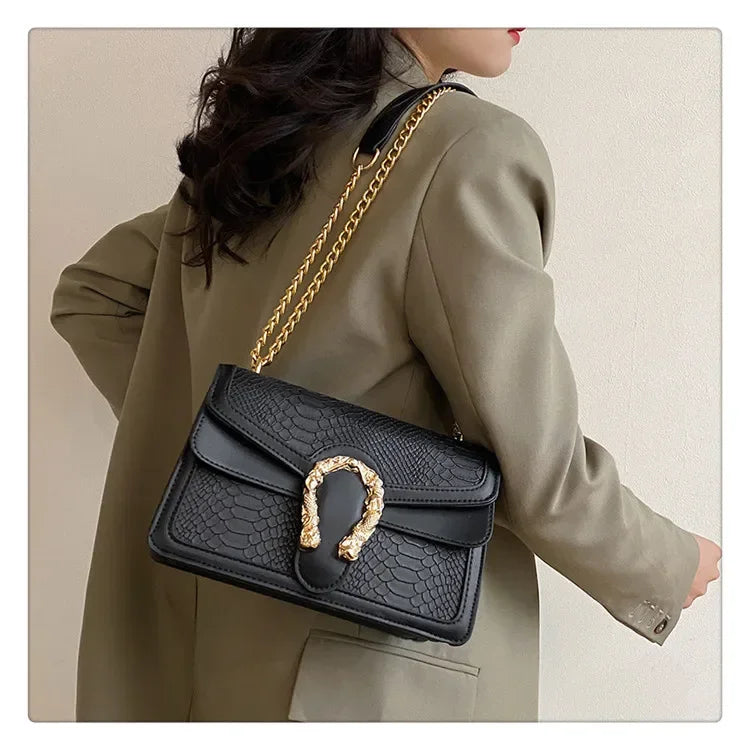 Gold Chain Crossbody Bag | Women's Fashion & Stylish Small Square Bag Luxegan