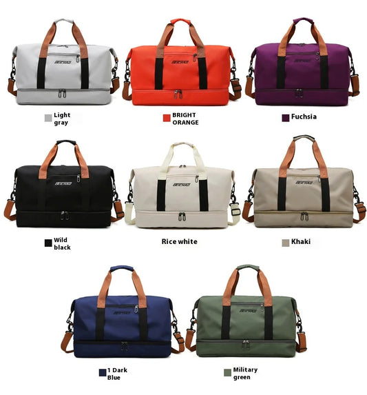 Large Capacity Waterproof Travel Gym Bag | Portable Oxford Fitness Duffle | Short-Distance Luggage & Men's Sports Handbag | Lightweight Shoulder Crossbody Bag Luxegan