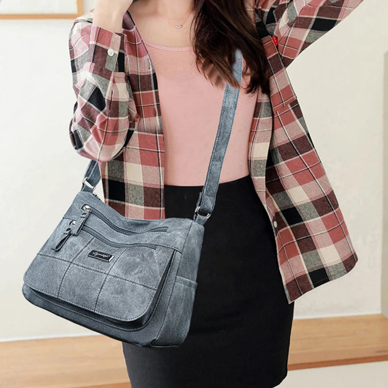 Multi-Functional Canvas-Style Shoulder Bag | Sophisticated Vintage Pillow Handbag | Large Capacity Commuter Crossbody | "Dignified" Soft PU Purse for Versatile Daily Styling Luxegan