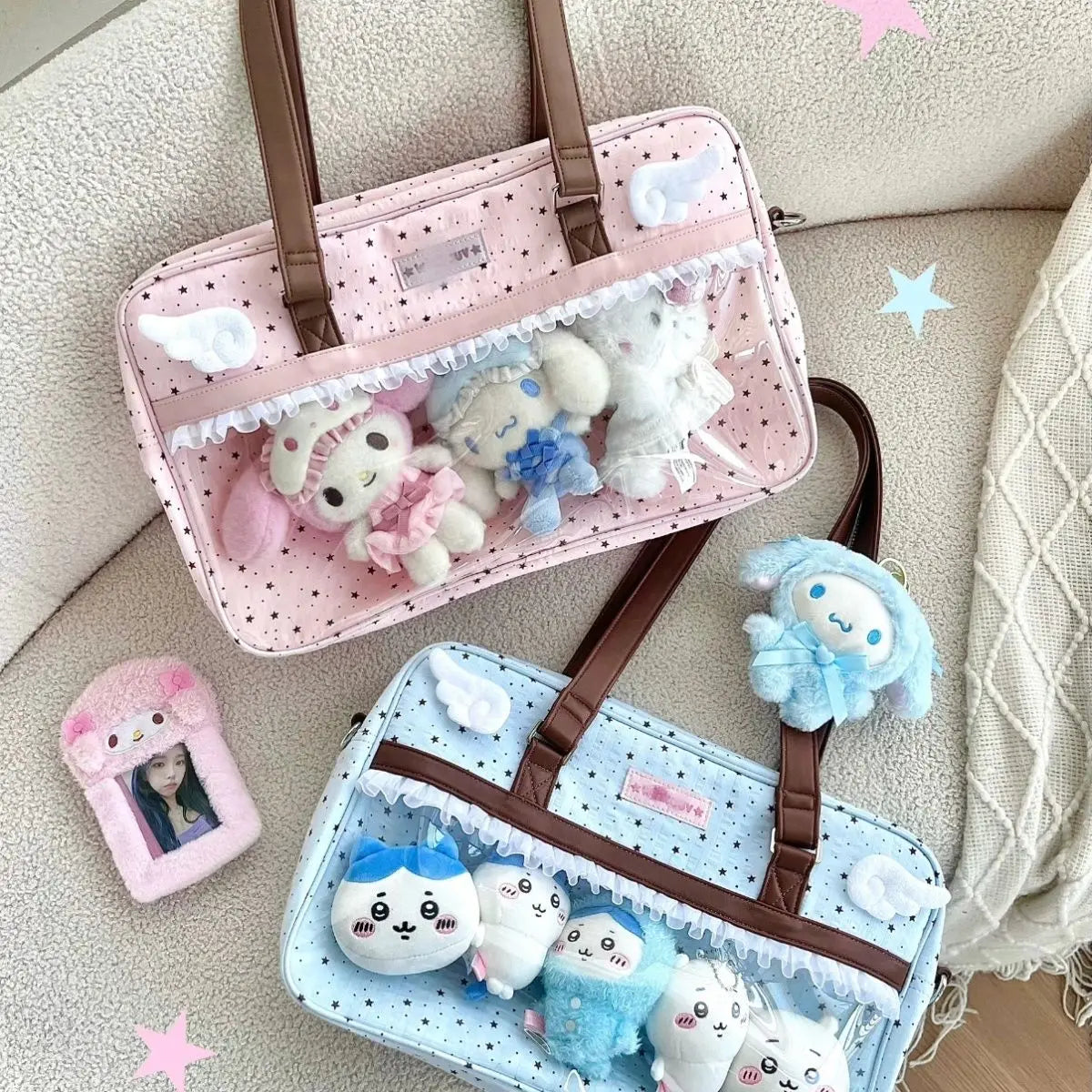 New Original Design Girl Sweet Y2k Ita Bag | Cute Polka Dot Nylon Shoulder Bag | JK Uniform Ulzzang Daily Commuting Women's Bag Luxegan