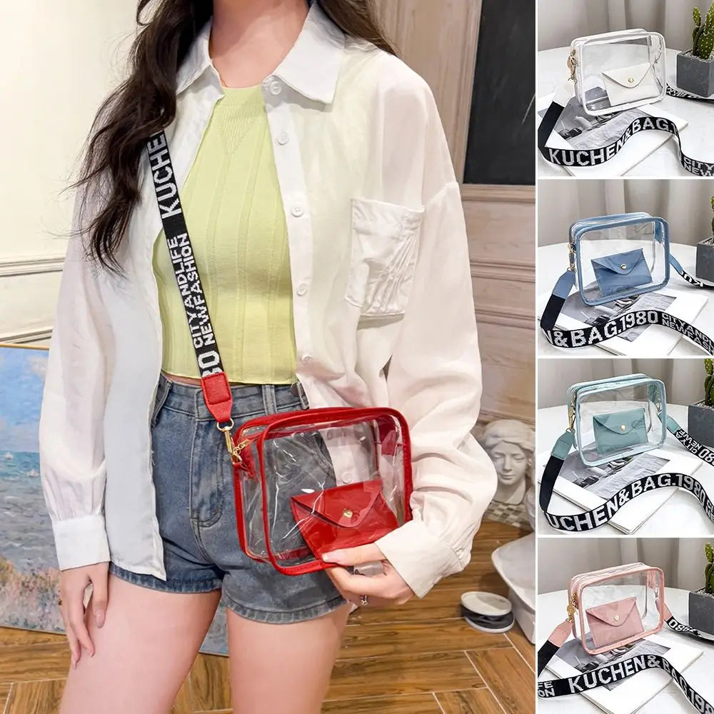 Transparent Crossbody Bag for Women | Fashionable Candy Color Jelly Bag Luxegan
