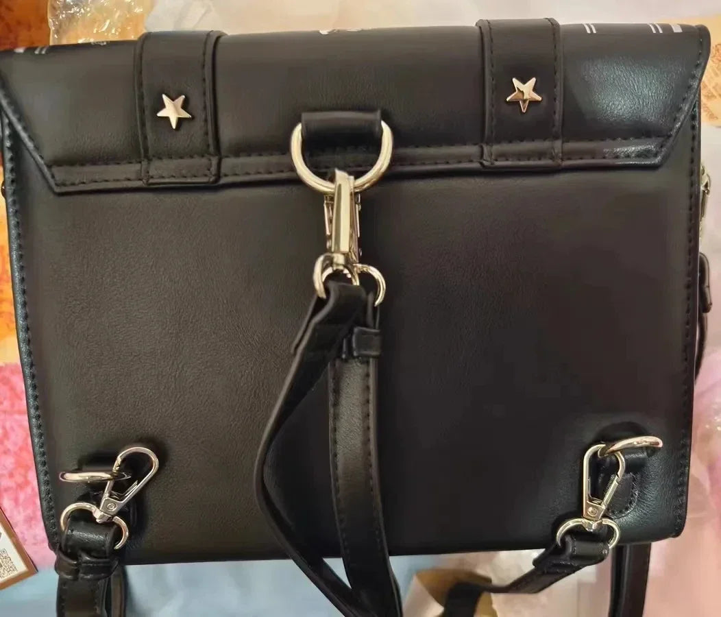 Y2K Korean Gothic Square Black Shoulder Bag | Harajuku Vintage Aesthetic Purses & Luxury Designer Handbags (Messenger Tote Bags for Women) Luxegan