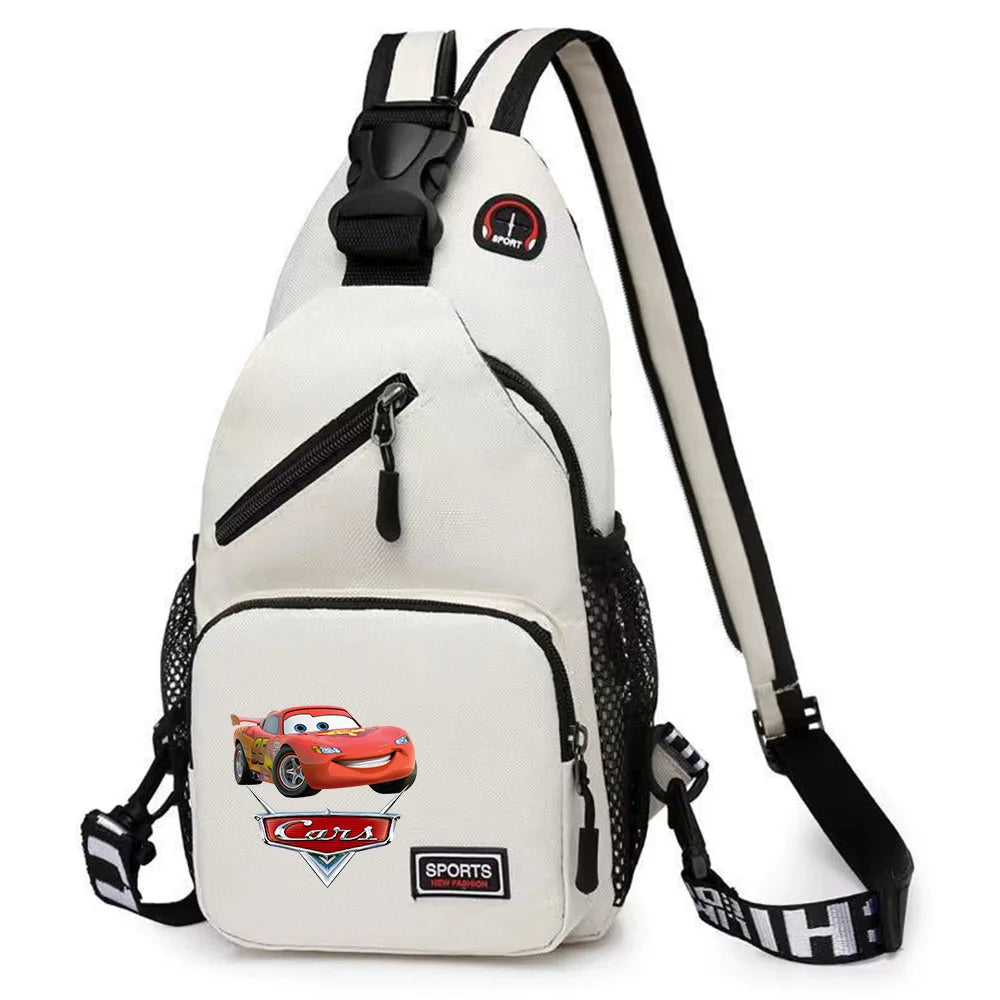 Cars Lightning McQueen Chest Bag Sling Messenger Bag | Crossbody Backpack Travel Sports Bagpack | Men Shoulder Bag Women Rucksacks Luxegan