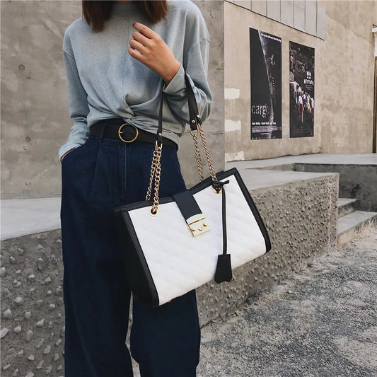 Large Capacity Fashion Designer Chain Bag | High-Quality PU Leather Messenger Bag | Versatile Ladies Soft Satchel & Crossbody Luxegan