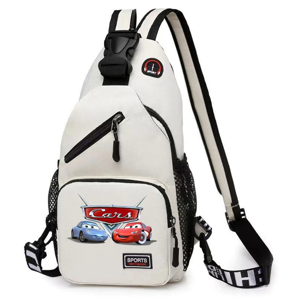 Cars Lightning McQueen Chest Bag Sling Messenger Bag | Crossbody Backpack Travel Sports Bagpack | Men Shoulder Bag Women Rucksacks Luxegan