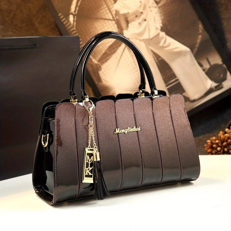 New Fashion Stylish Versatile Patchwork Handbag for Women - Crossbody Tote & Mom Bag in PU Leather Luxegan