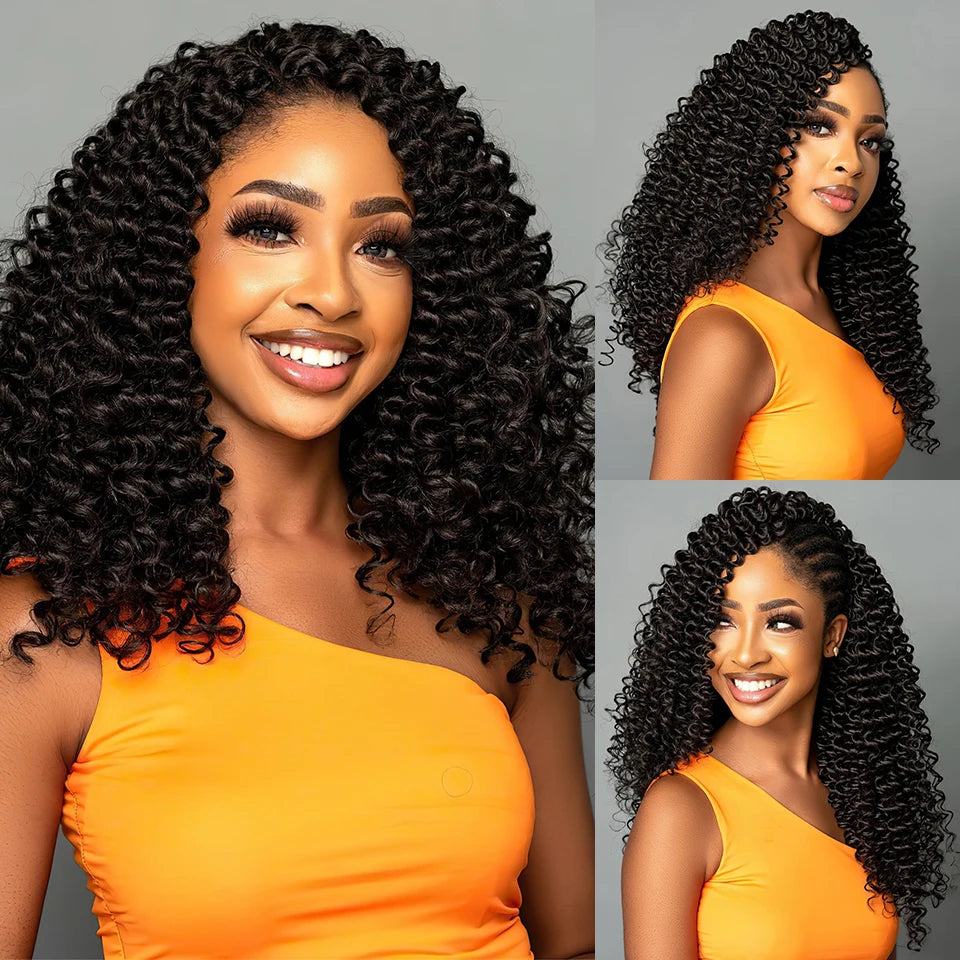 Water Wave Crochet Braiding Hair | Afro Curly Synthetic Braids for Passion Twists & Butterfly Locs 22" Luxegan