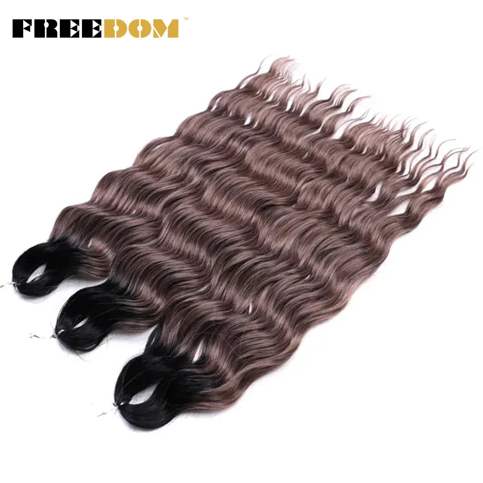 FREEDOM Synthetic Water Wave Crochet Braiding Hair 24 Inch – Ombre & Multi-Tone | 88 Colors | 300g - view 82