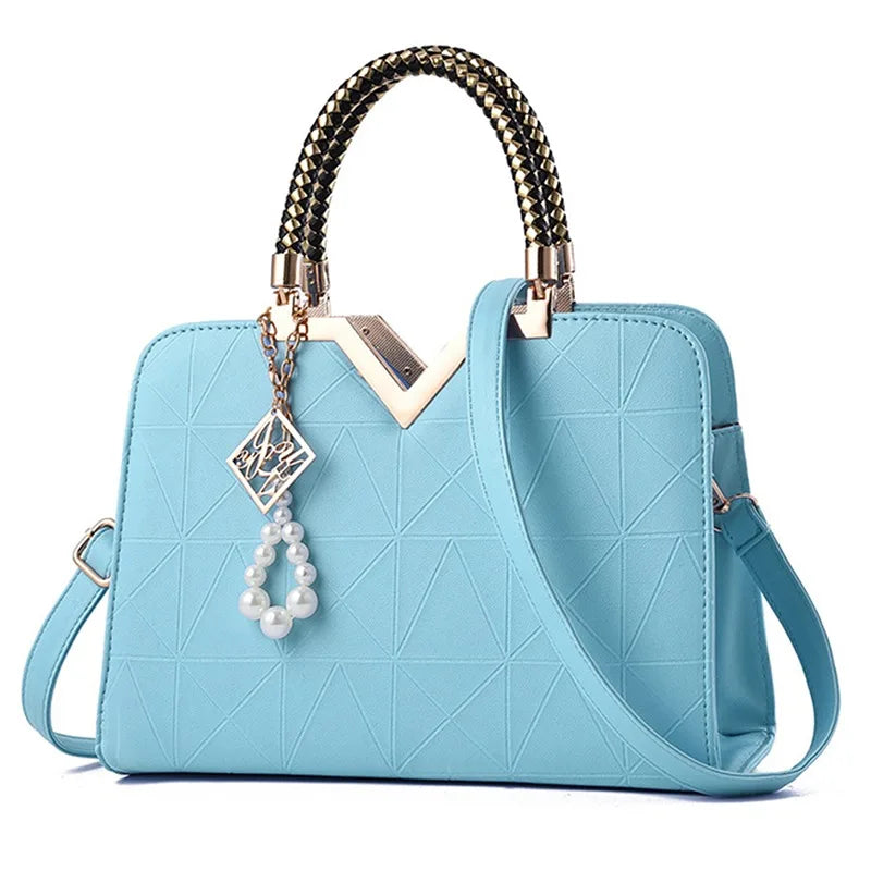 Women's Handbag Patchwork Shoulder Messenger Bag | Office Work PU Leather Female Bag & Ladies Luxury Elegant Handbag Luxegan