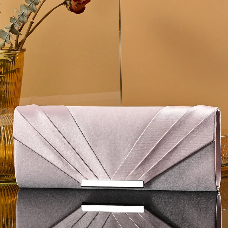 New Design Envelop Satin Evening Clutch Bag | Trade Luxury Shoulder Bags & Lady Party Purses for Wedding Dress Handbag Luxegan