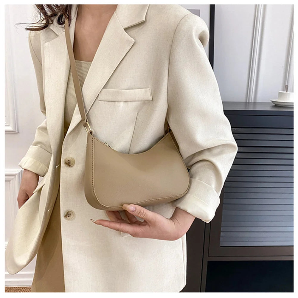 Fashionable Women’s Underarm Bag | Sophisticated PU Leather Party Clutch | Elegant Minimalist "Minaudière" Purse | "Dignified" Structured Handbag for High-Fashion Social Events Luxegan