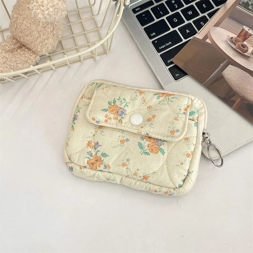 Kawaii Floral Coin Purse | Multifunctional Small Zipper Bag Luxegan