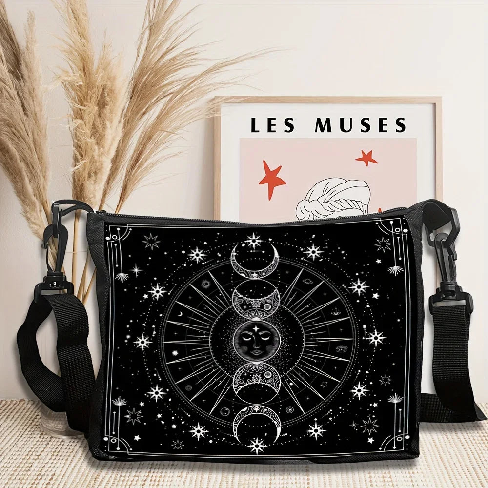 Tree of Life "Magic Tree" Shoulder Bag | Sophisticated Tarot-Lover Crossbody Purse | Elegant "Classic" Rectangular Handbag | "Dignified" Soft Polyester Daily Bag for Spiritual & Artistic Styling Luxegan