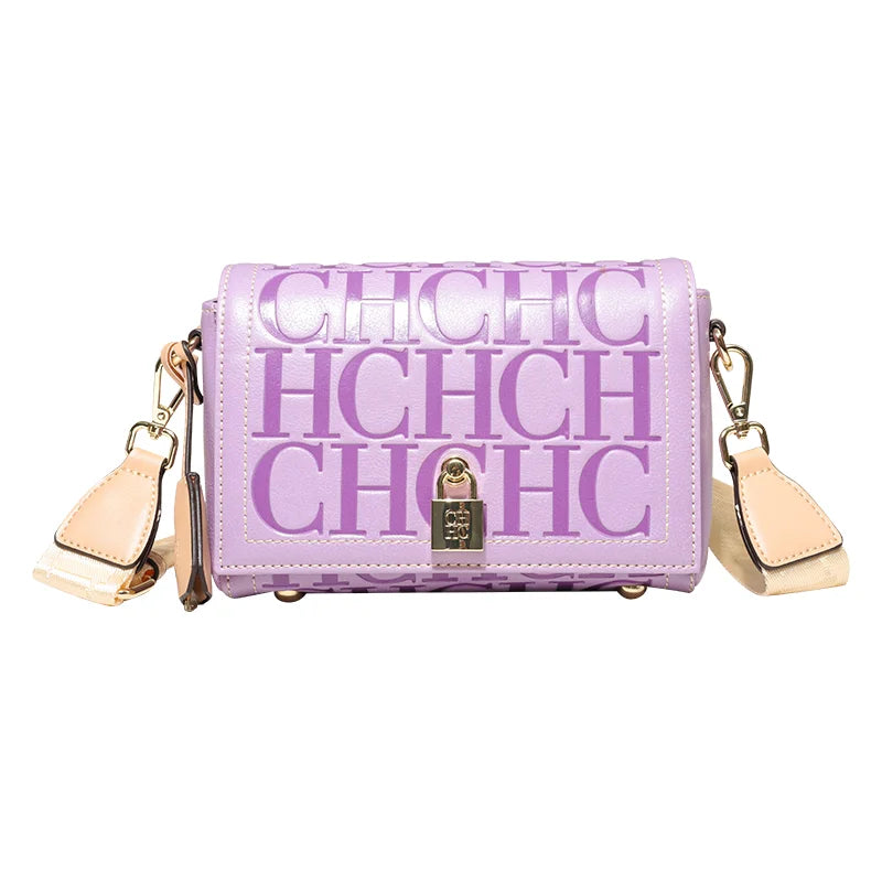 Fashion Design Metal Buckle Women's Shoulder Bag | Luxury Brand Solid Colour Printed Head Bag (Casual Crossbody for Parties) Luxegan