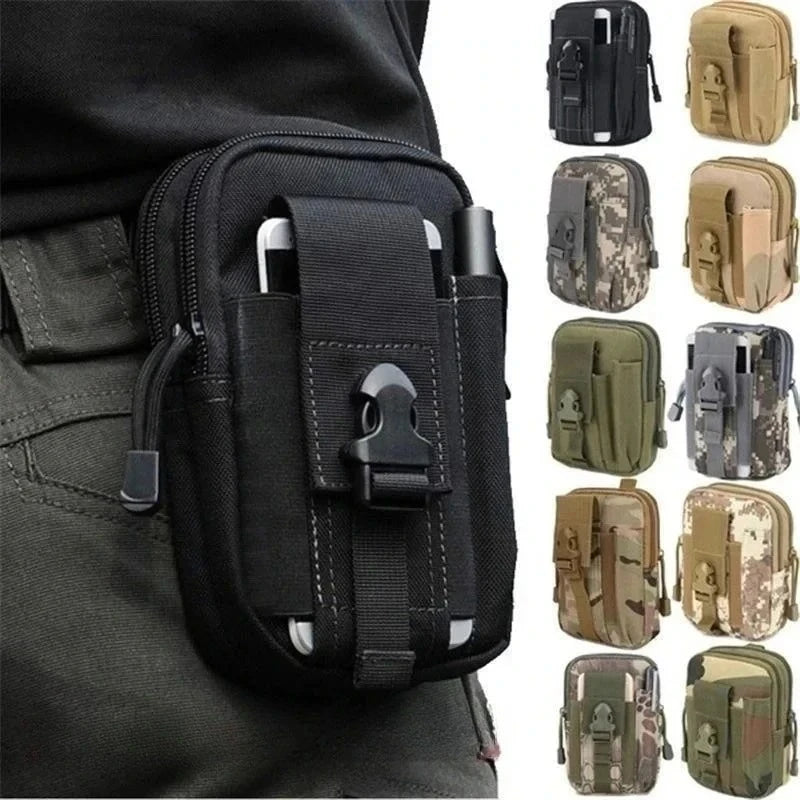 Nylon MOLLE Pouch Tactical Waist Pack Bag | Heavy-Duty Outdoor Phone Pocket Fanny Pack | Premium EDC Tool Bag for Outdoor Sports | Lightweight Utility Belt Pack for Running & Hiking Luxegan