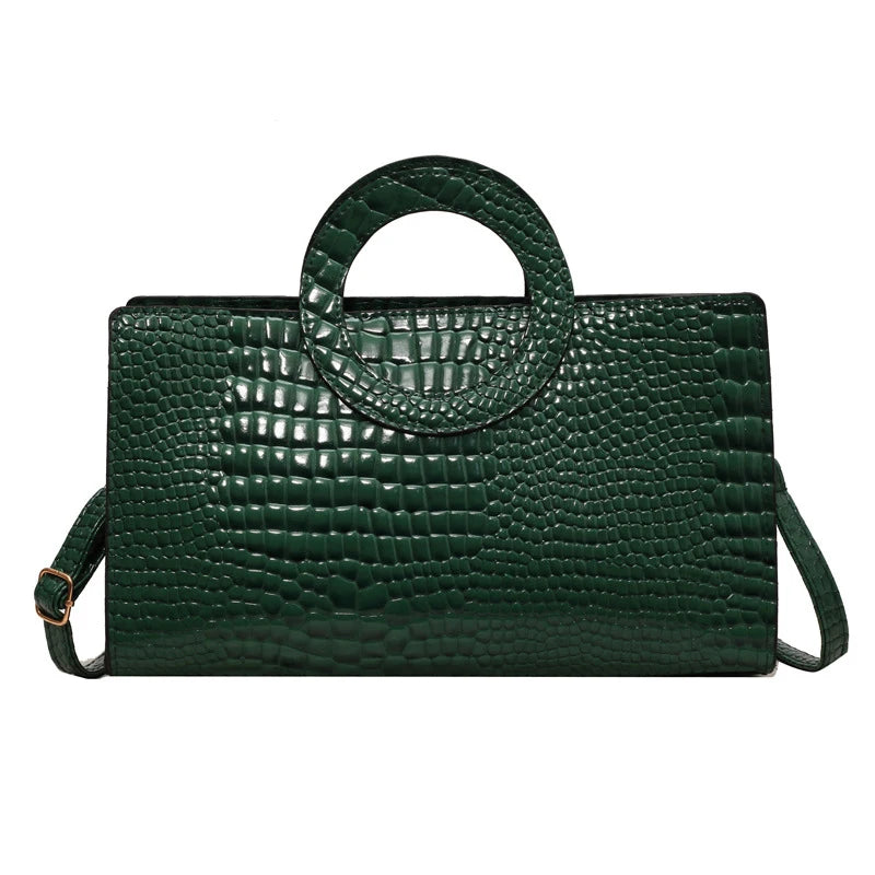 Luxury Crocodile Pattern Women's Handbag | Fashion Shoulder & Crossbody Bag (Famous Brand Designer PU Leather, Large Capacity) Luxegan