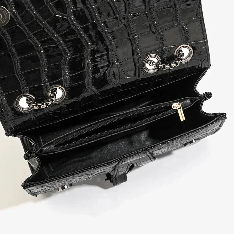 Luxury Women's Handbag with Chains & Sequins | Crossbody Shoulder Messenger Bag (Brand Design, Animal Print, Casual Purses) Luxegan