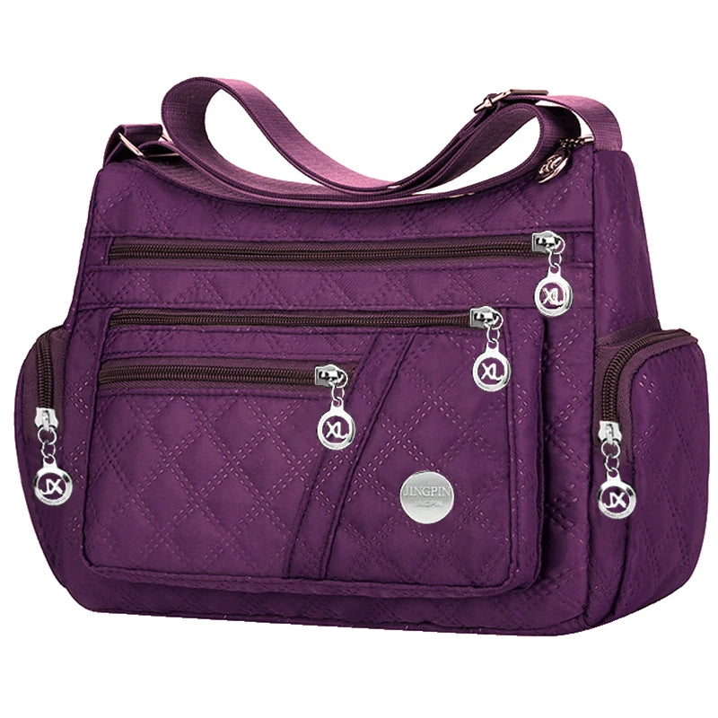 Square-Shaped Versatile Crossbody Bag | New Style Large Oxford-Style Shoulder Bag | Sophisticated Unisex Fabric Messenger | Fashion-Forward Nylon Hobo Bag for Men and Women Luxegan