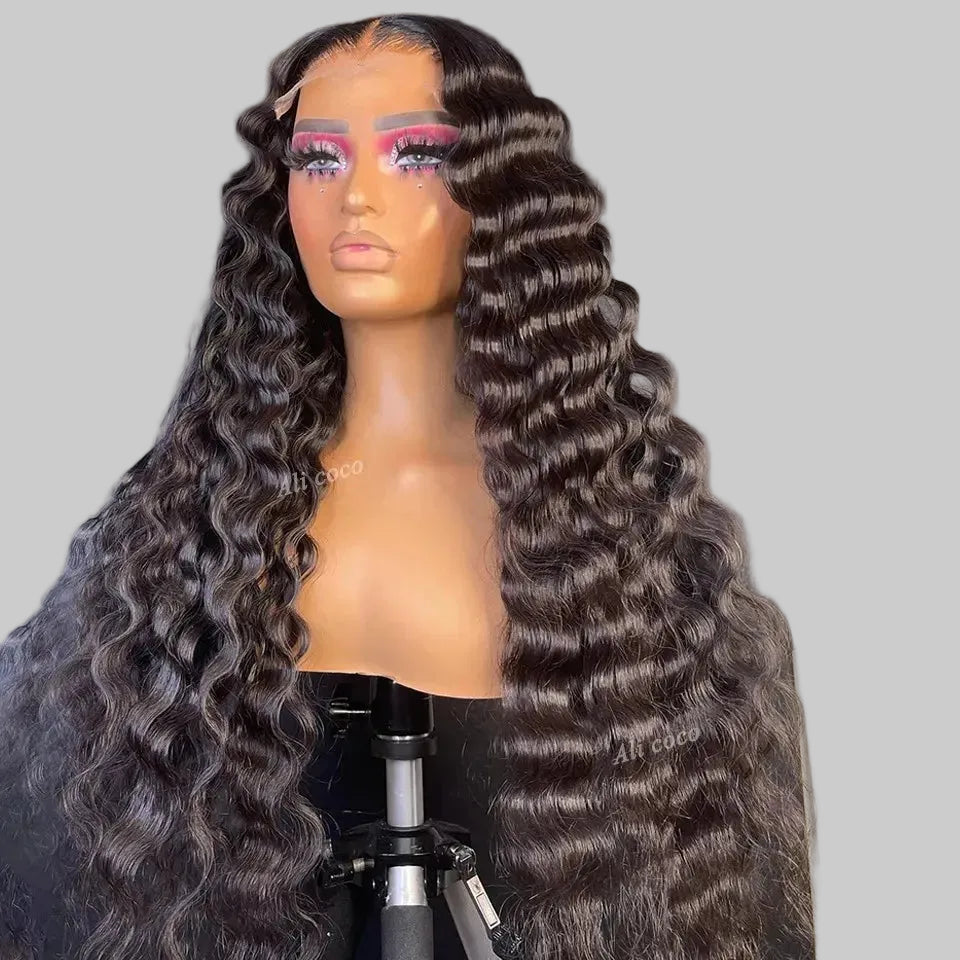 Blonde Brown Deep Wave Wig | Sophisticated 13x6 HD Transparent Lace Frontal | Elegant "Full Cuticle" Brazilian Human Hair | "Dignified" 34–36 Inch 200% Density Remy Wig for Radiant Versatile Styling Luxegan