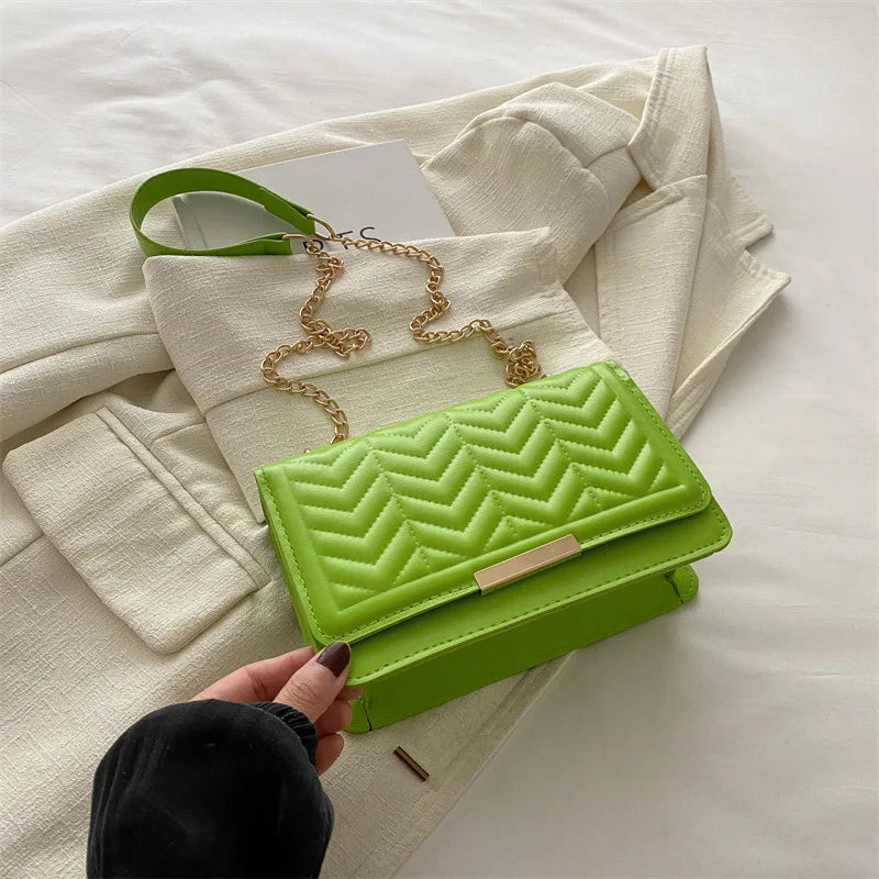 Fashion Striped Women's Shoulder Bag | Chain Strap Crossbody Bag Luxegan