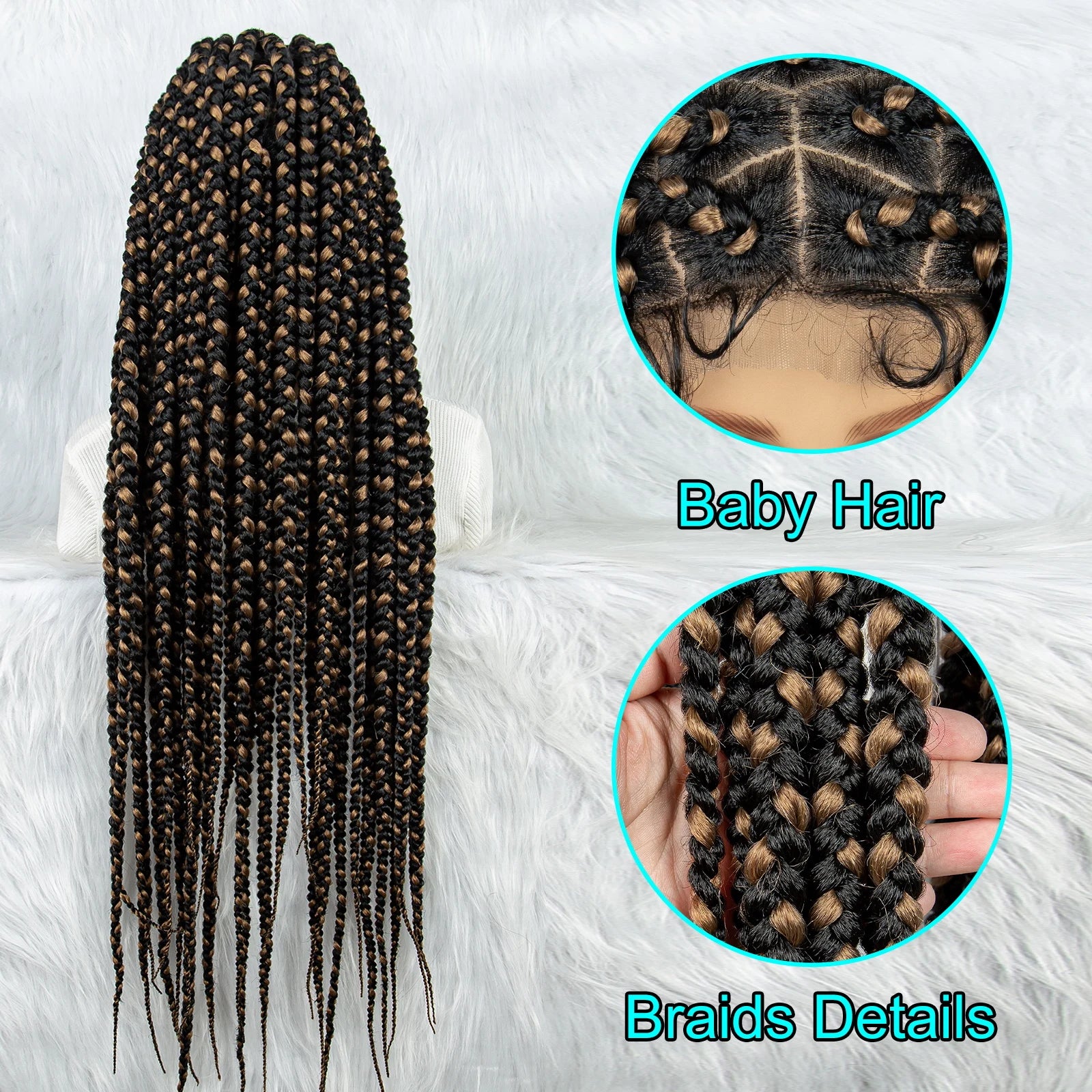 KIMA Colorful Braided Wig | Full Lace | Butterfly Locs & Dreadlocks Options Luxegan