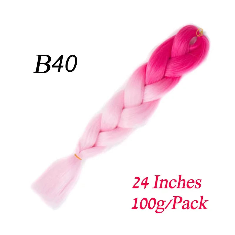 Lihui 24 Inch Pre-Stretched Synthetic Braiding Hair – Kanekalon Jumbo Braid | 100g | 100+ Ombre Colors