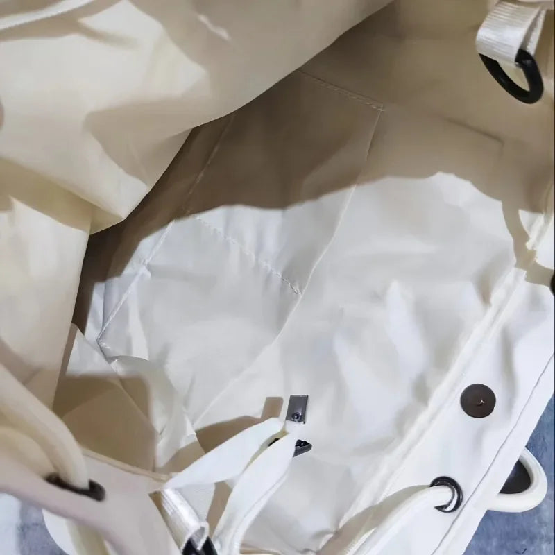 Simple Nylon Contrasting Color Tote Bag | Large Capacity Commuting, Student & Travel Crossbody Shoulder Bag Luxegan